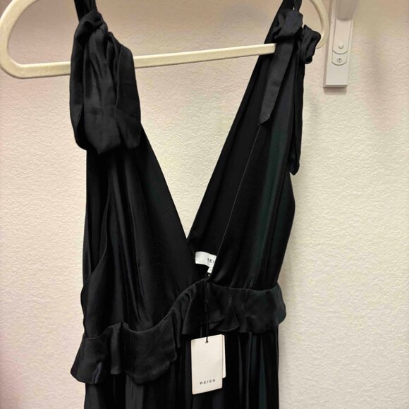 Reiss Laura Plunge Neck Dress Sz 6 - Picture 2 of 4